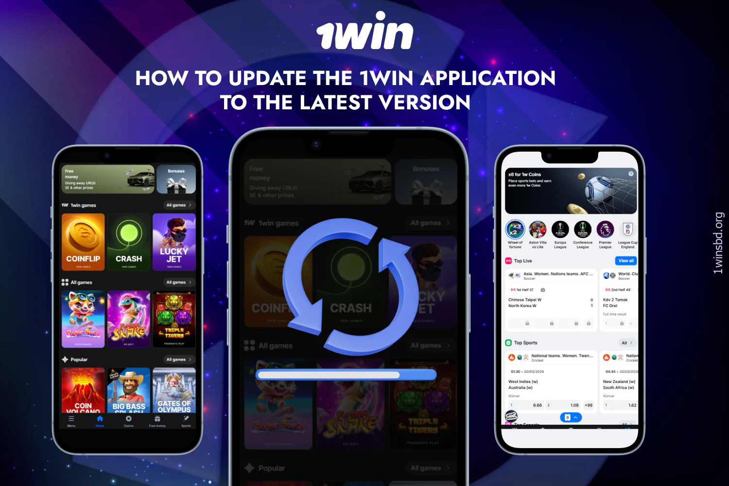 To update the 1win application to the new version, users from Bangladesh should click the Update button in the application settings